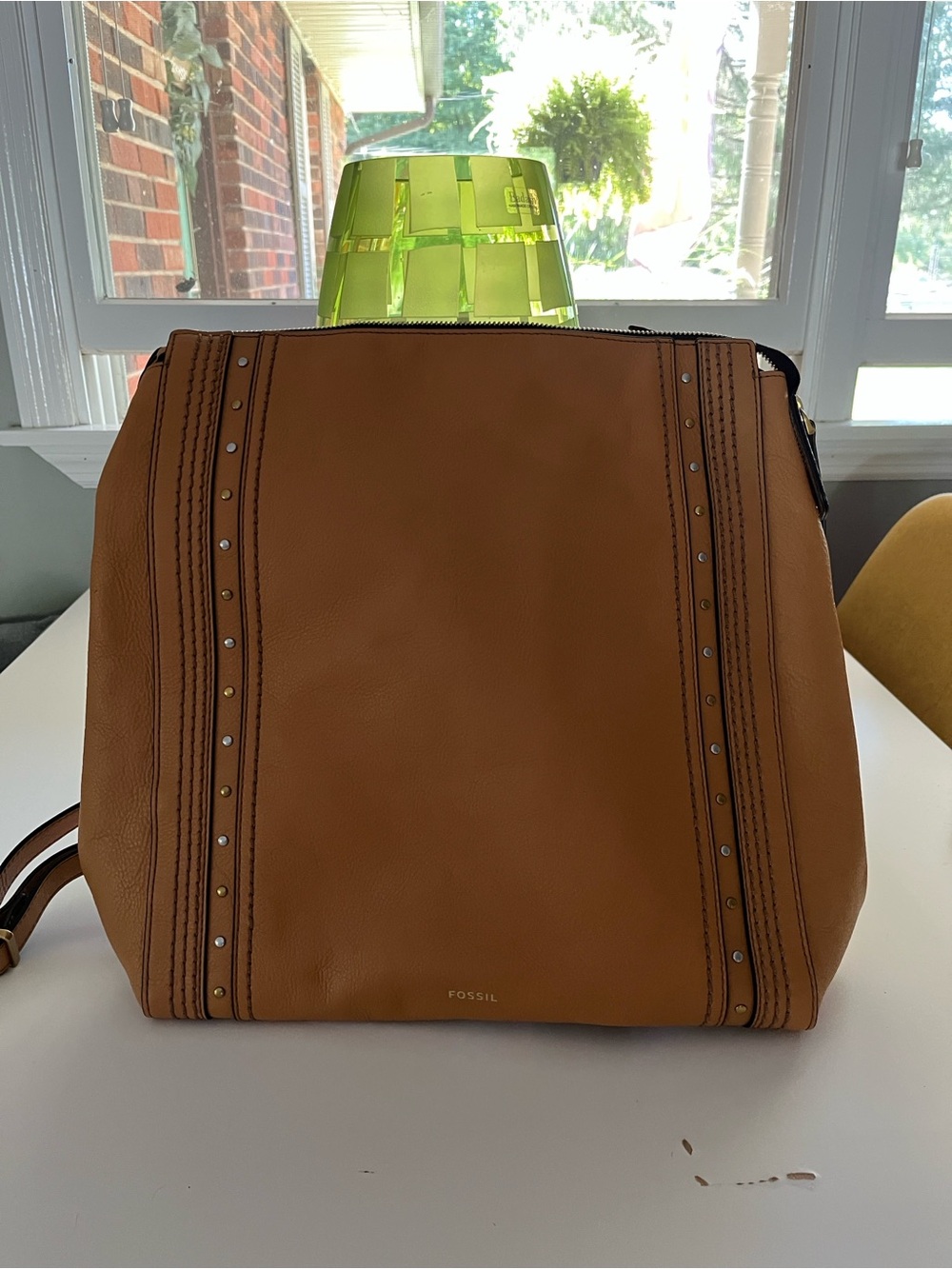 Fossil Parker Tan Leather Backpack
